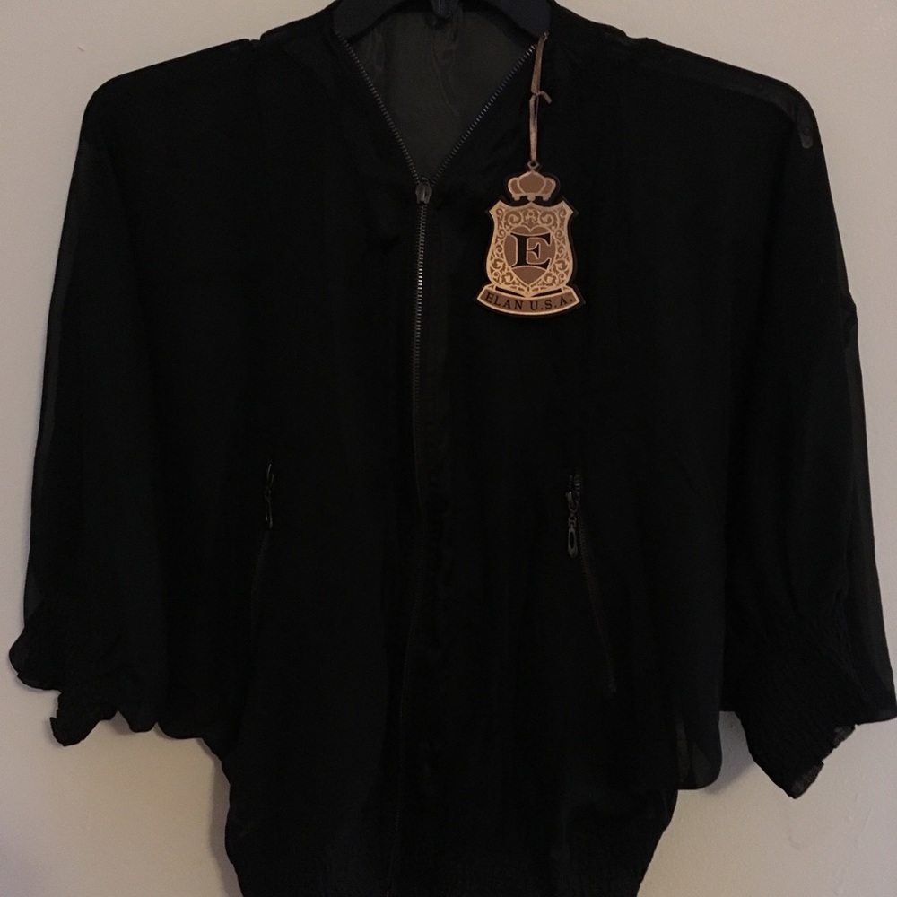 Elan USA Chiffon 3/4 Sleeve Top